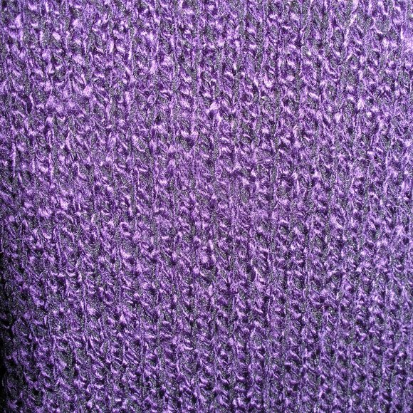 Karen Scott Women's XS Purple Pull On Sweater Long Sleeve Zipper Collar - Picture 10 of 10